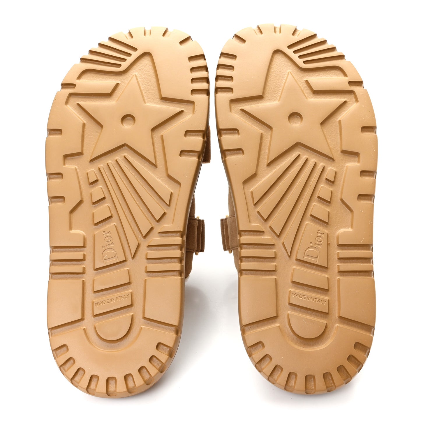 Suede Goatskin Shearling Dioract 10mm Slide Sandals 38.5 Chestnut