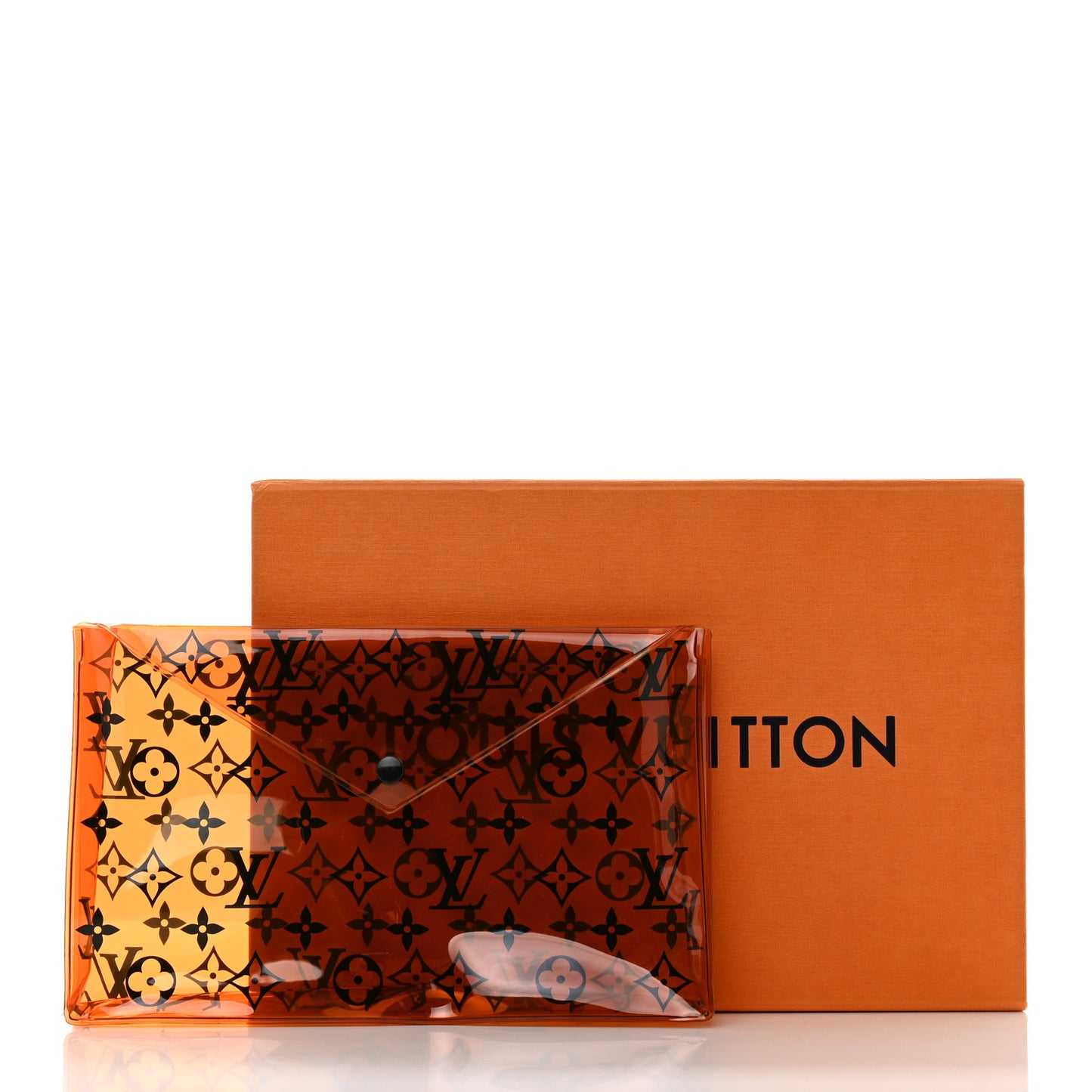 PVC Monogram Printed Envelope Pouch Orange