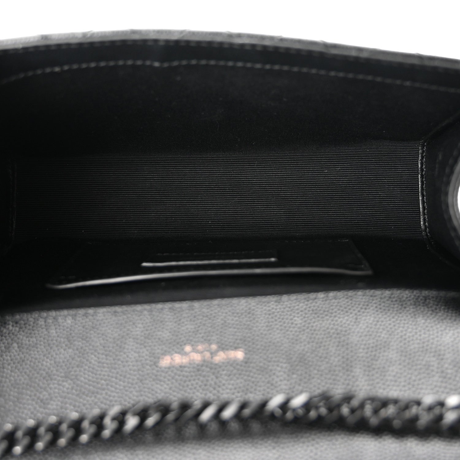 Saint Laurent Grain De Poudre Textured Mixed Matelasse Triquilt Small Monogram Monochrome Satchel Black 5 of 10
