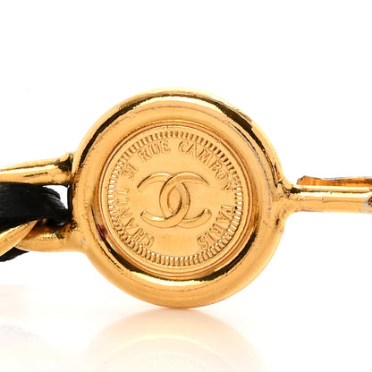 Chanel Lambskin Chain CC Medallion Belt Black Gold 6 of 9