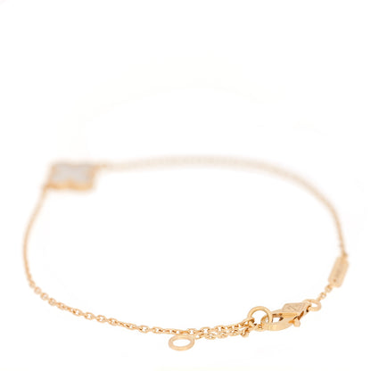 Van Cleef & Arpels VAN CLEEF & ARPELS 18K Yellow Gold Mother of Pearl Sweet Alhambra Bracelet 2 of 4
