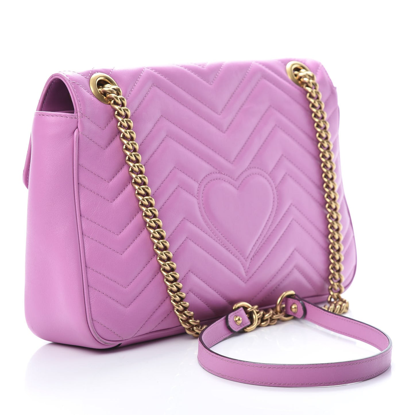 Calfskin Matelasse Medium GG Marmont Shoulder Bag Candy Mousse