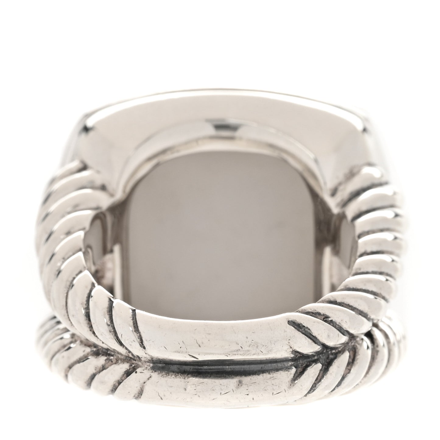 Sterling Silver White Agate 16mm Albion Ring 52 6