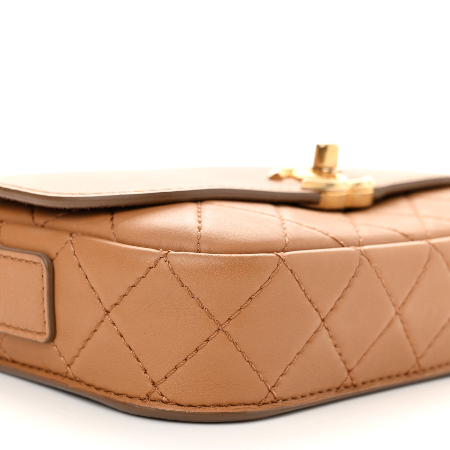 Chanel Calfskin Quilted Multi Pouching Flap And Coin Purse Beige 7 of 14