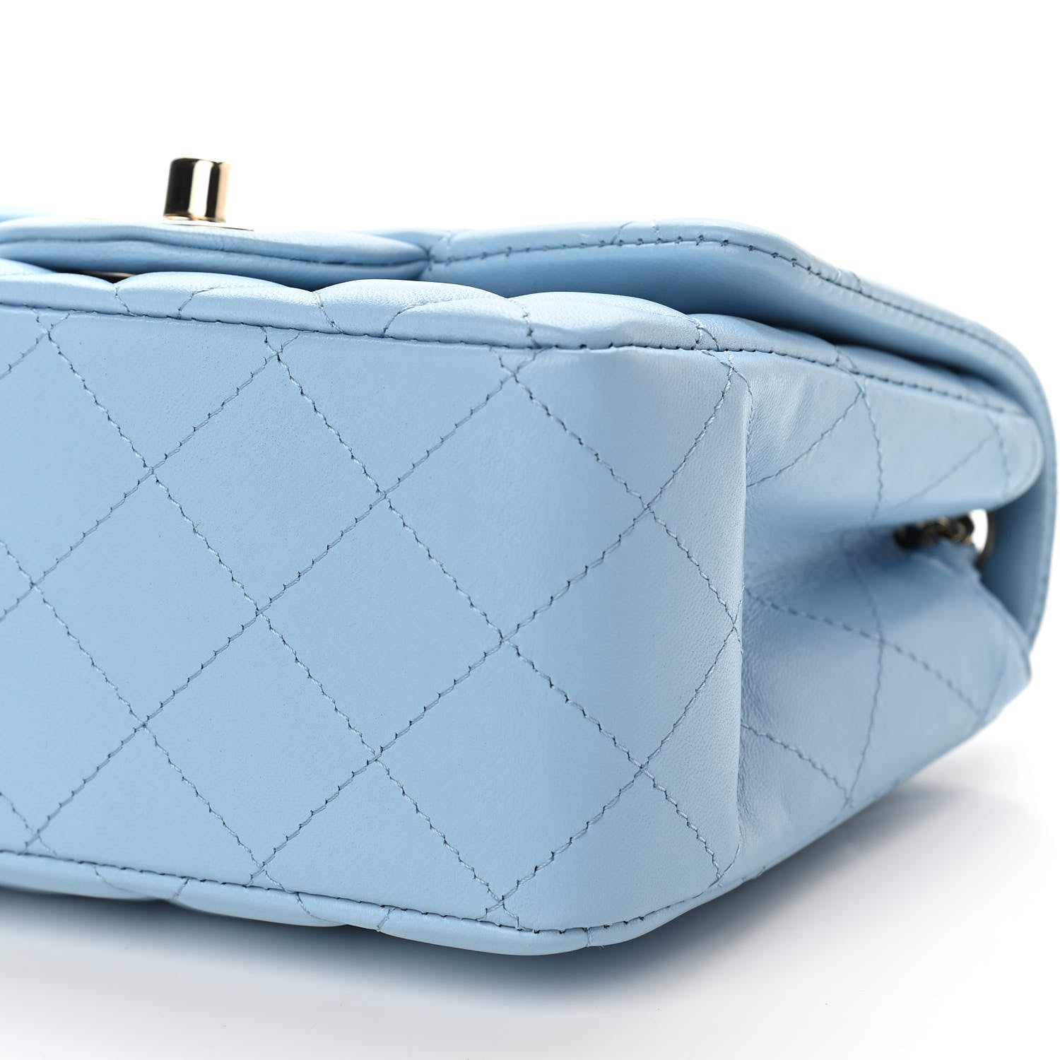 Chanel Lambskin Quilted Mini Square Flap Light Blue 9 of 9