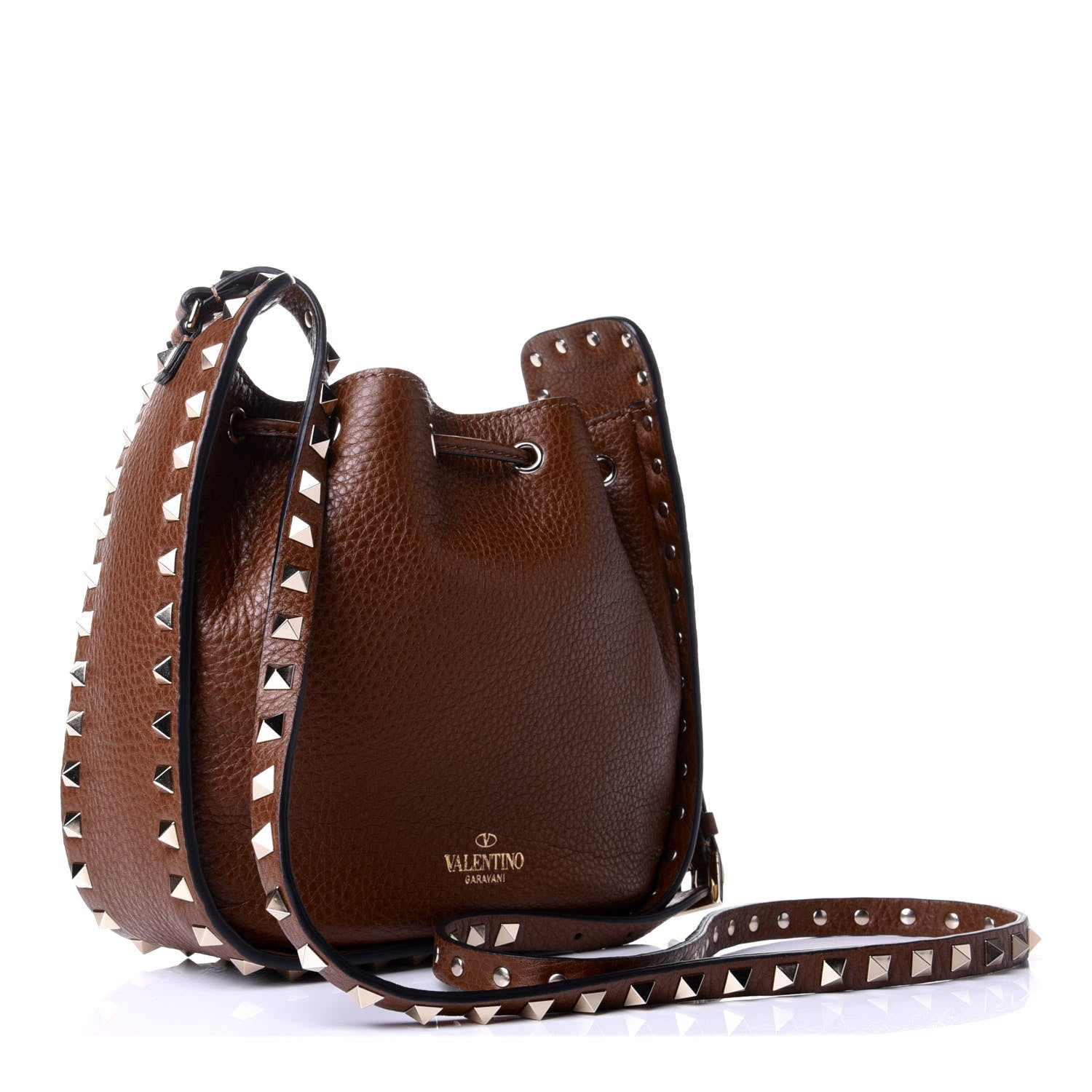 Valentino Garavani Grained Calfskin Rockstud Bucket Bag Deep Cuir 2 of 9