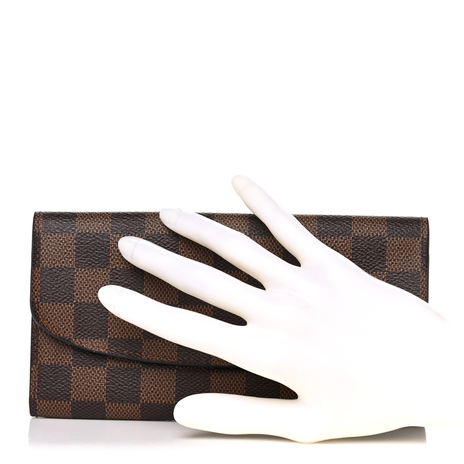 Louis Vuitton Damier Ebene Emilie Wallet Red 3 of 12