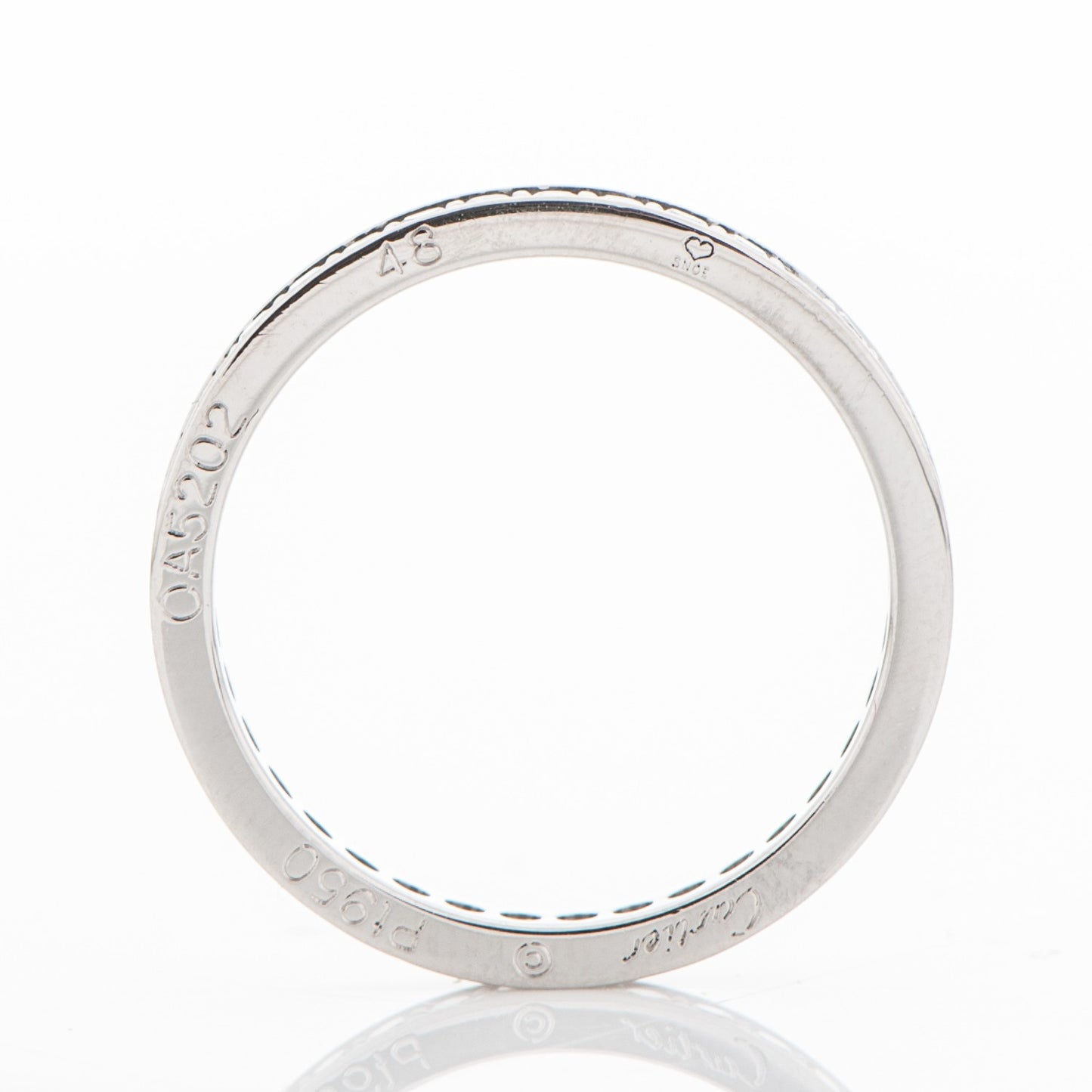 Platinum Diamond 2.4mm Ballerine Wedding Band Ring 48 4.5
