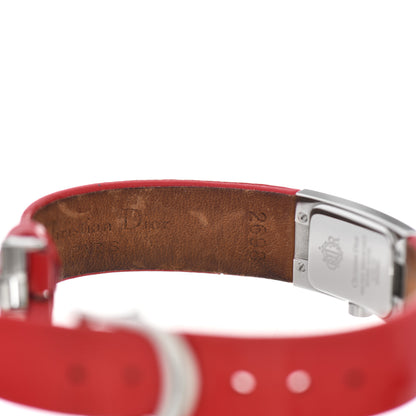 Christian Dior Stainless Steel Calfskin 15mm Diorific Quartz Watch Red 6 of 7