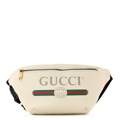 Gucci Grained Calfskin Logo Belt Bag White 1 of 11