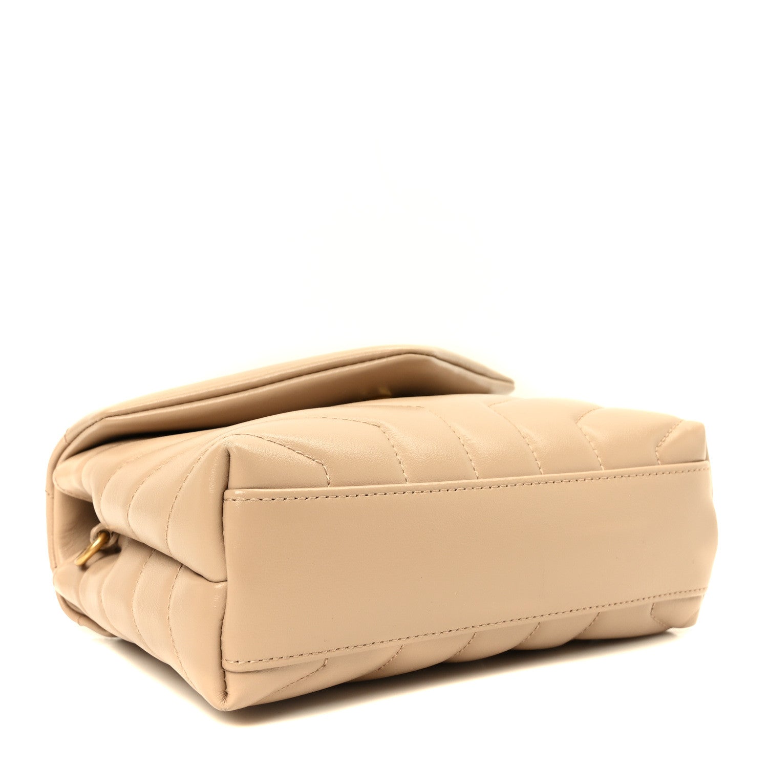 Saint Laurent Calfskin Y Quilted Monogram Toy Loulou Crossbody Bag Latte 4 of 10