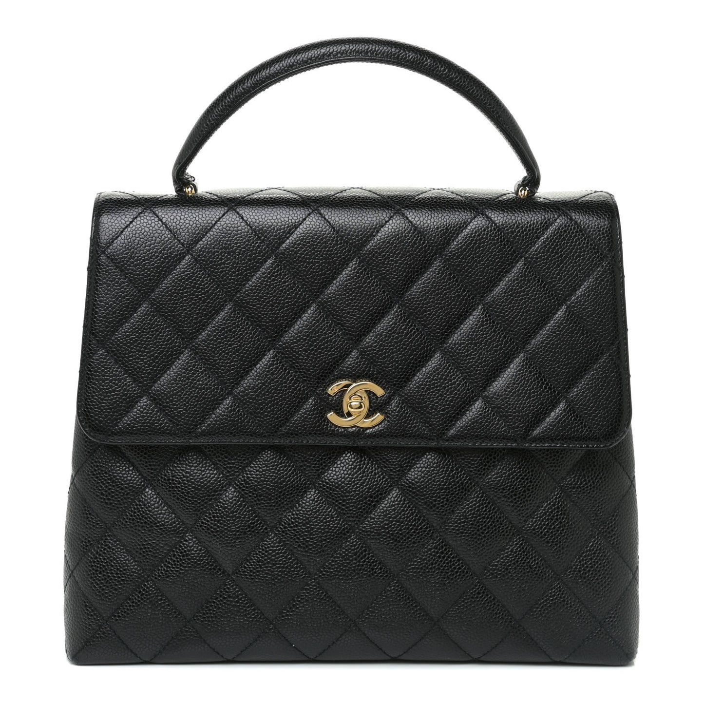 Caviar Quilted Jumbo Kelly Flap Black