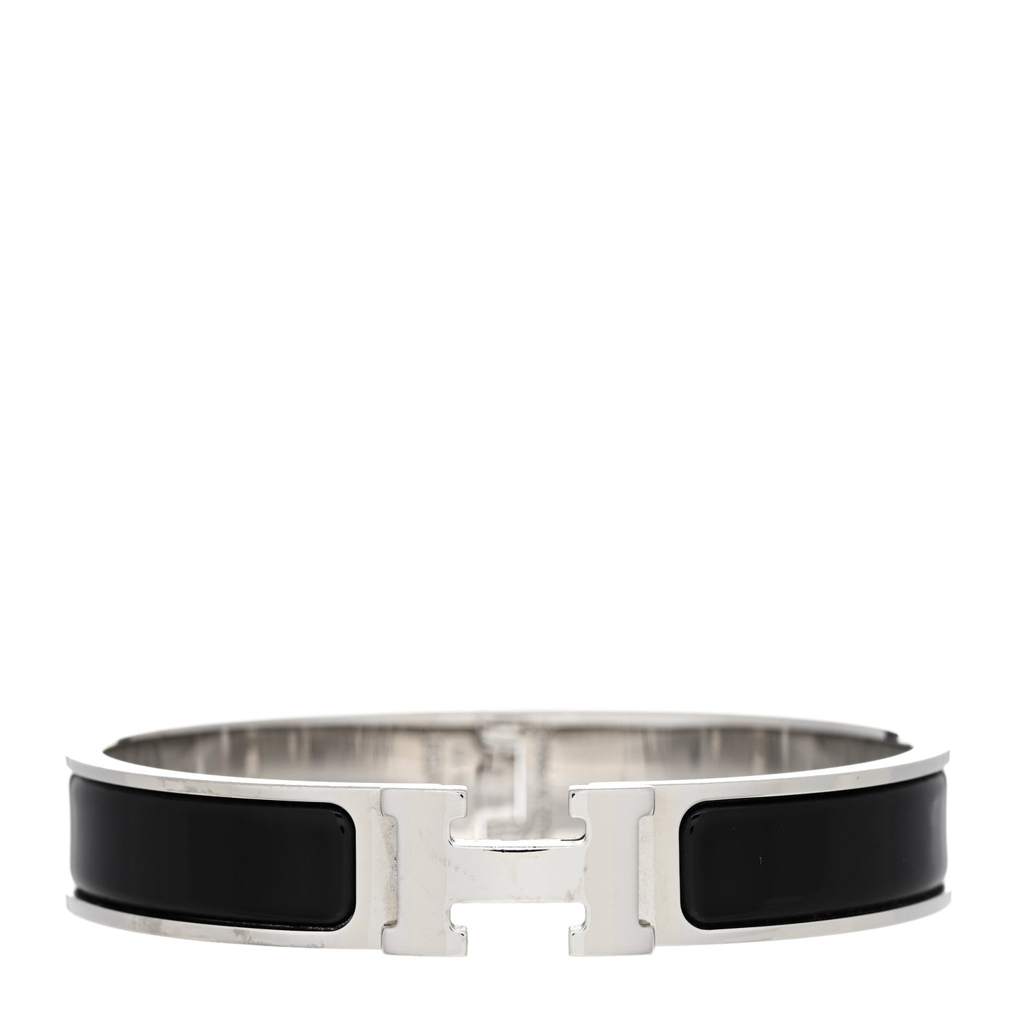 Enamel Narrow Clic Clac H Bracelet GM Black