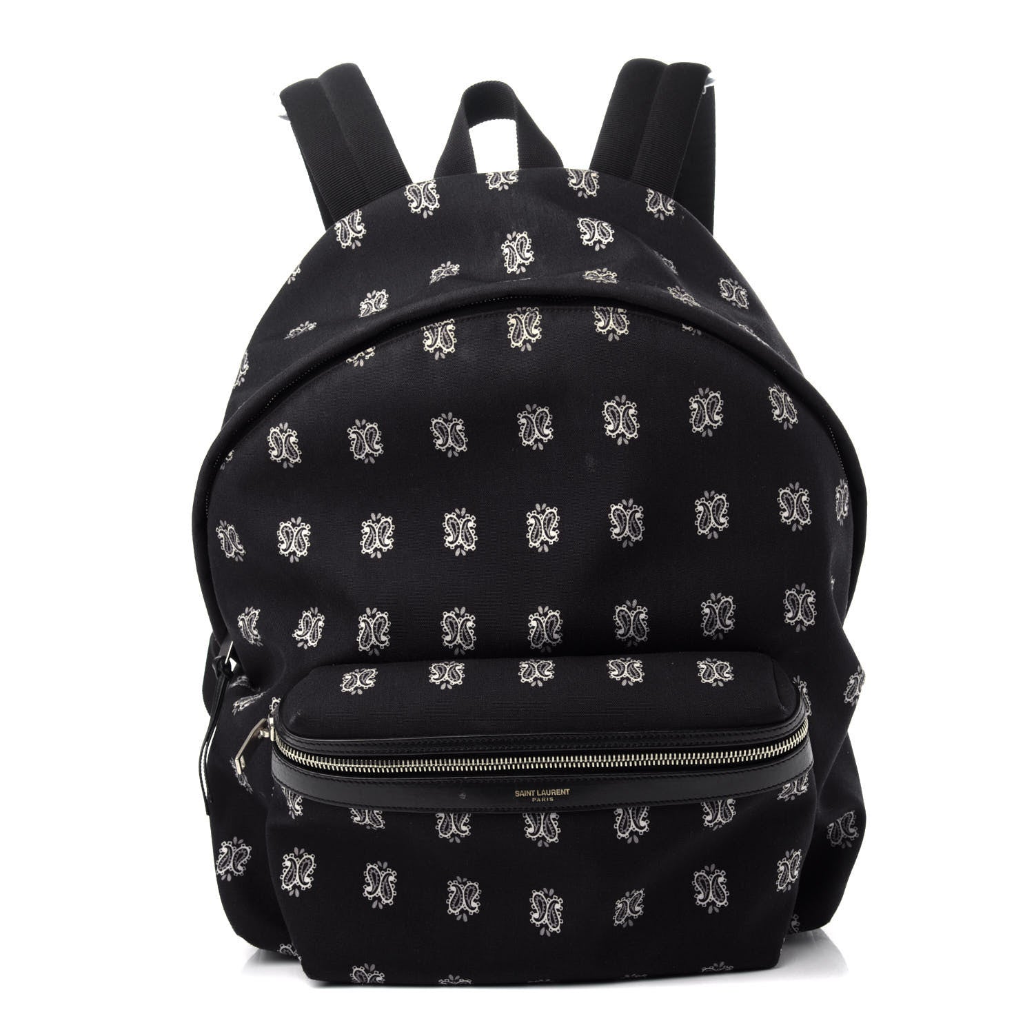 Saint Laurent Canvas Bandana Print City Backpack Black 1 of 12