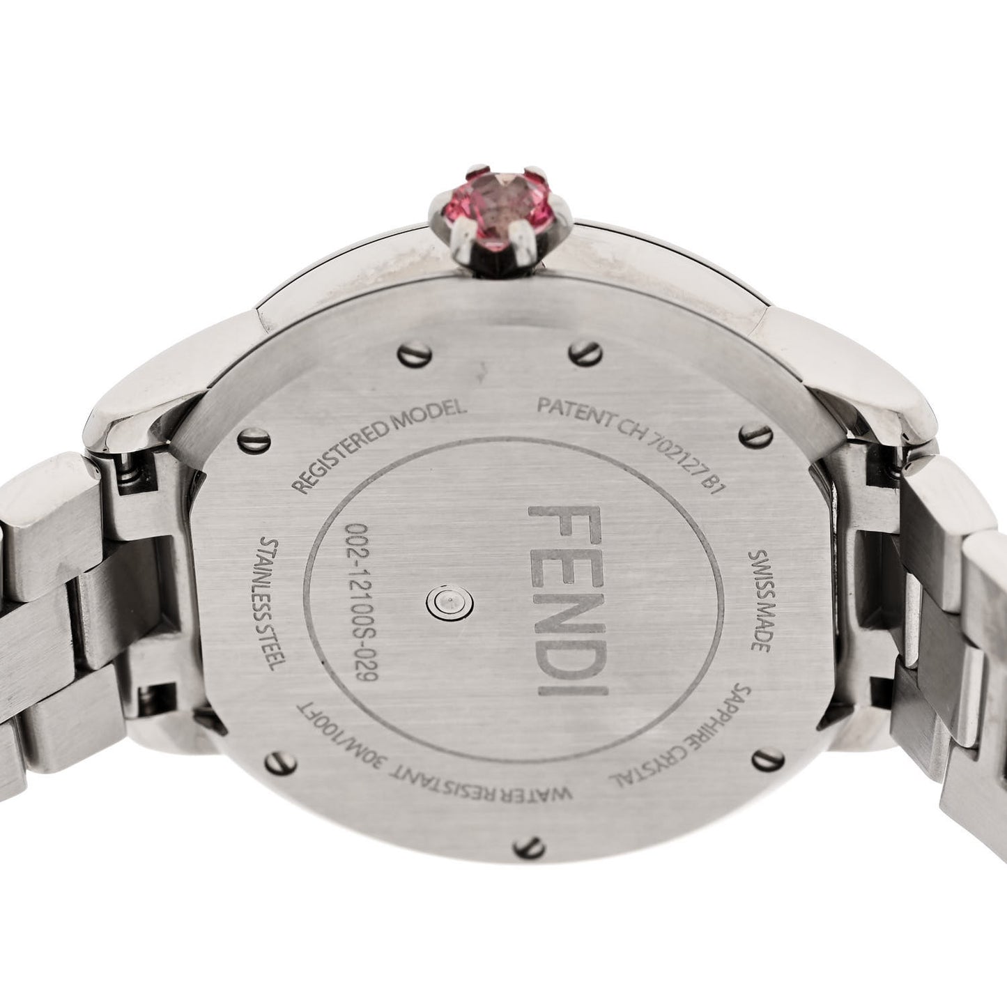 Stainless Steel Diamond Bezel Mother of Pearl Topaz 34mm Crazy Carats Quartz Watch