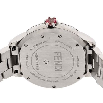 Fendi Stainless Steel Diamond Bezel Mother of Pearl Topaz 34mm Crazy Carats Quartz Watch 6 of 7