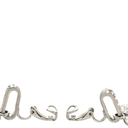 Chanel Crystal Palais Garnier CC Drop Earrings Silver 3 of 4