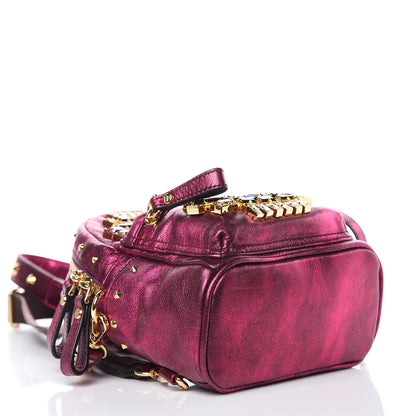 MCM Metallic Calfskin Swarovski Crystal Baby Edeline Backpack Pink 6 of 11