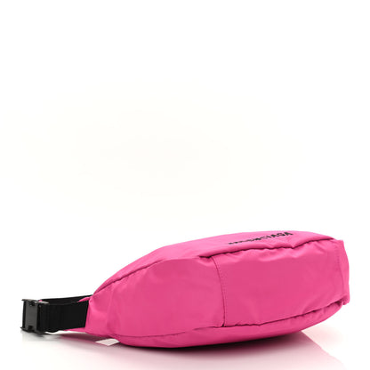 Balenciaga Recycled Sport Nylon Logo Embroidered Large Wheel Sling Bag Fluo Pink Black 4 of 10