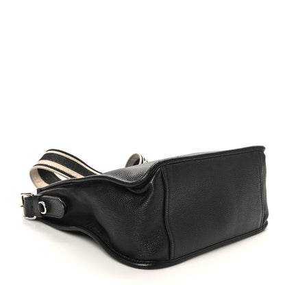 Prada Vitello Daino Soft Hobo Messenger Bag Black 4 of 9