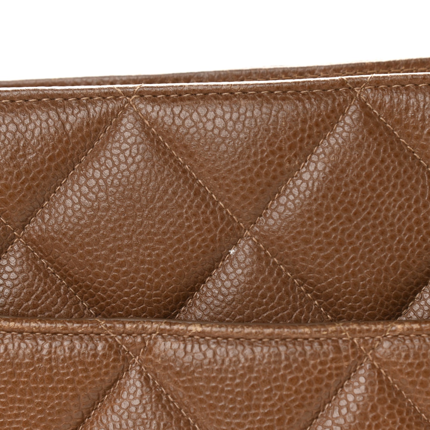 Caviar Quilted Sun Medallion Shoulder Bag Brown