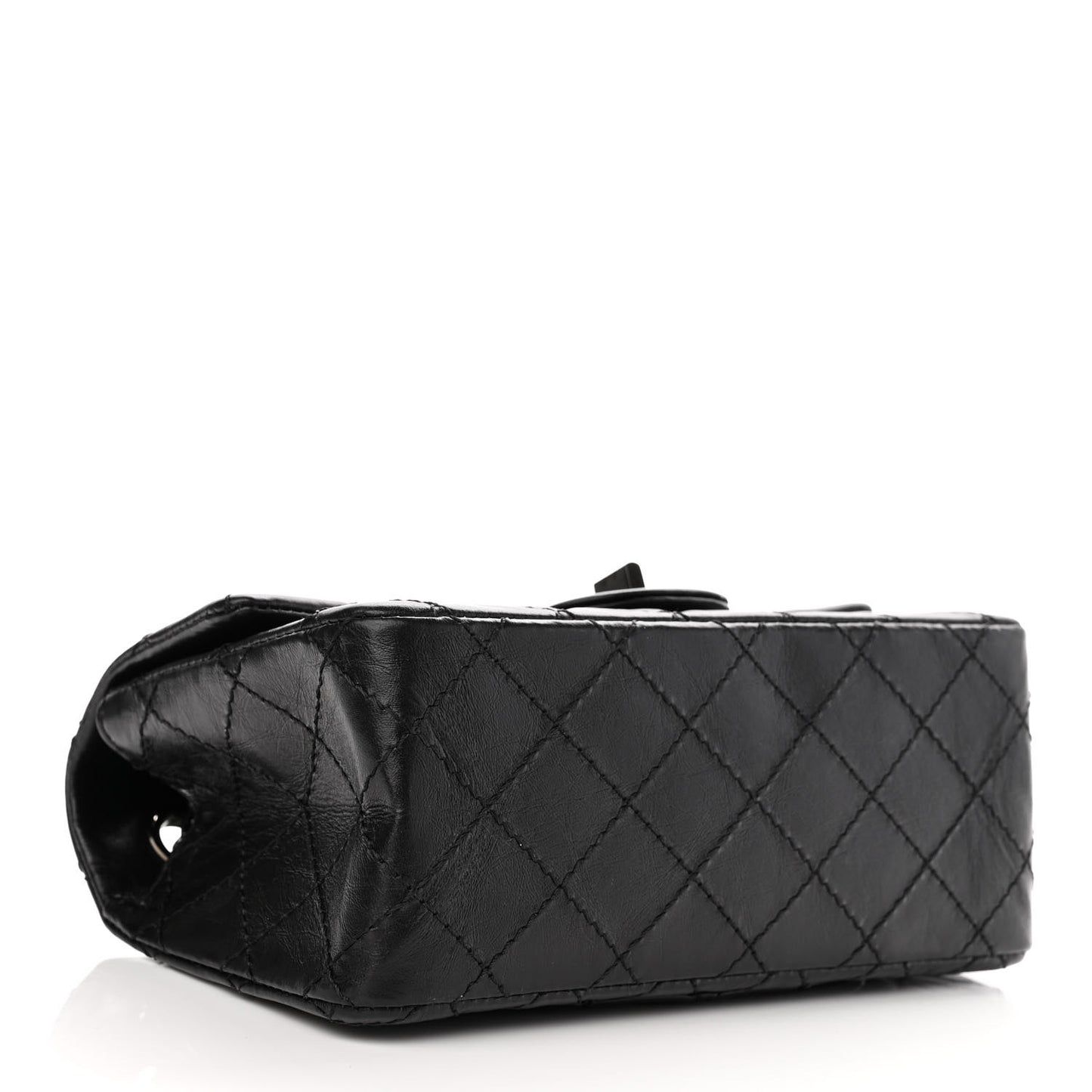 Aged Calfskin Quilted 2.55 Reissue Mini Flap So Black