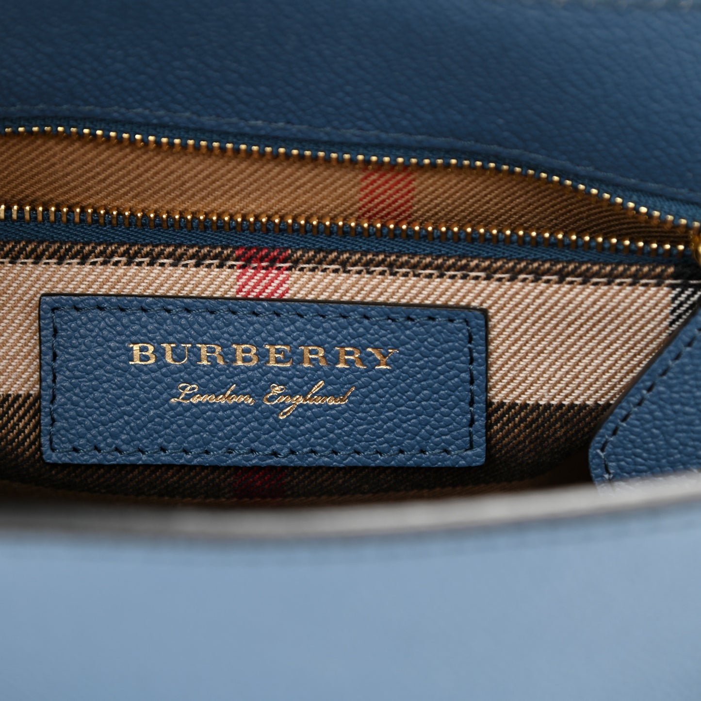 Soft Grain Calfskin Small Buckle Tote Steel Blue