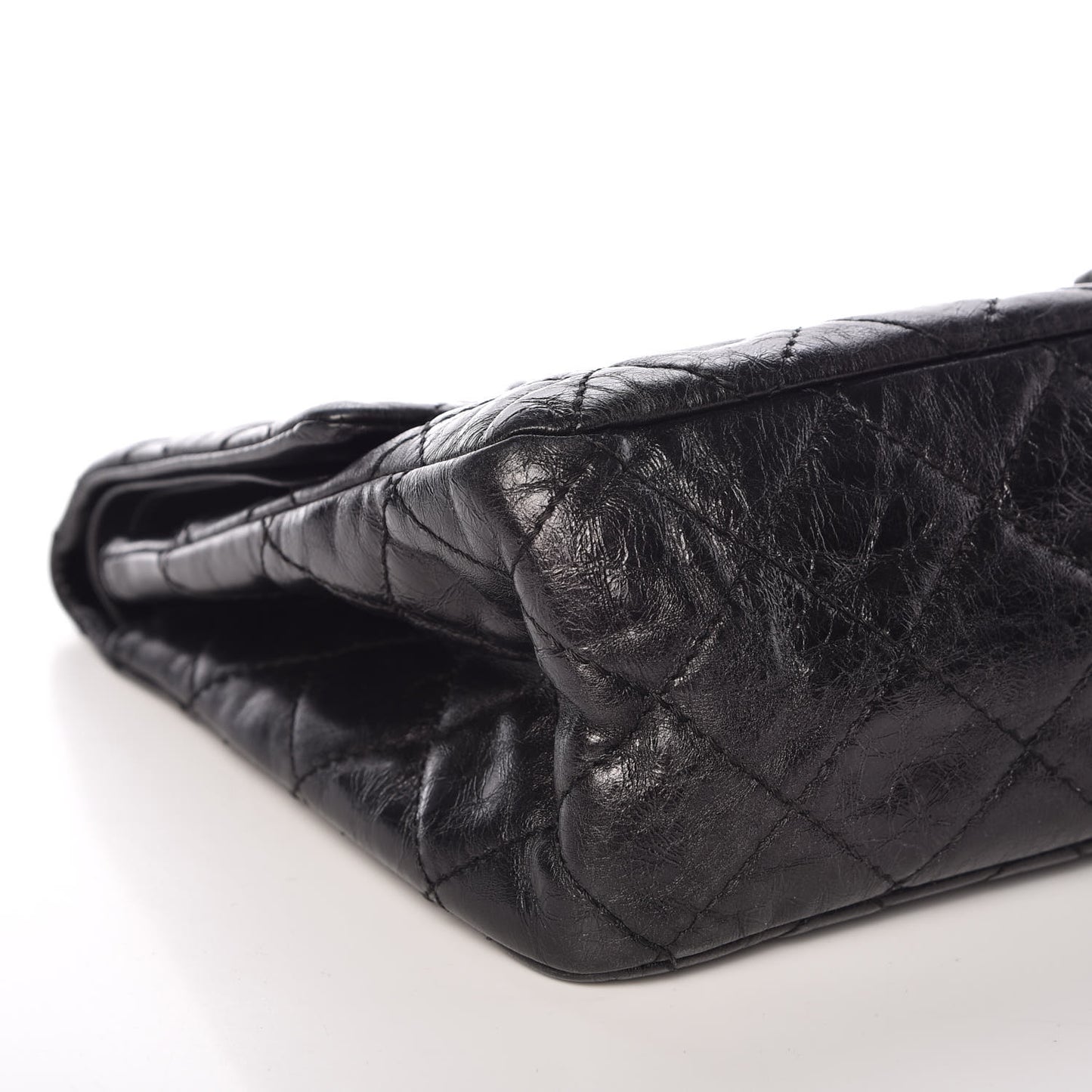 Metallic Aged Calfskin Quilted 2.55 Reissue 227 Flap So Black