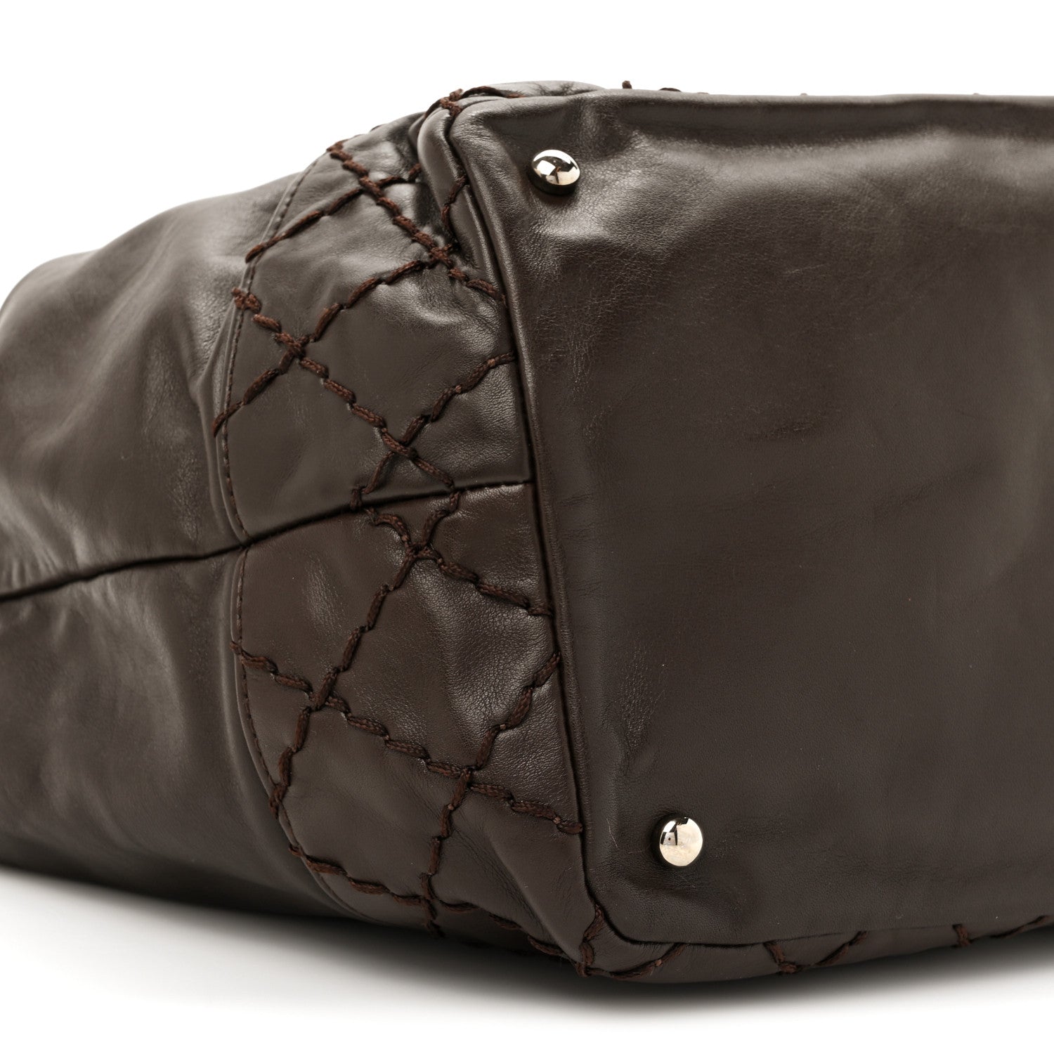 Chanel Calfskin Drawstring CC Bucket Bag Dark Brown 10 of 11