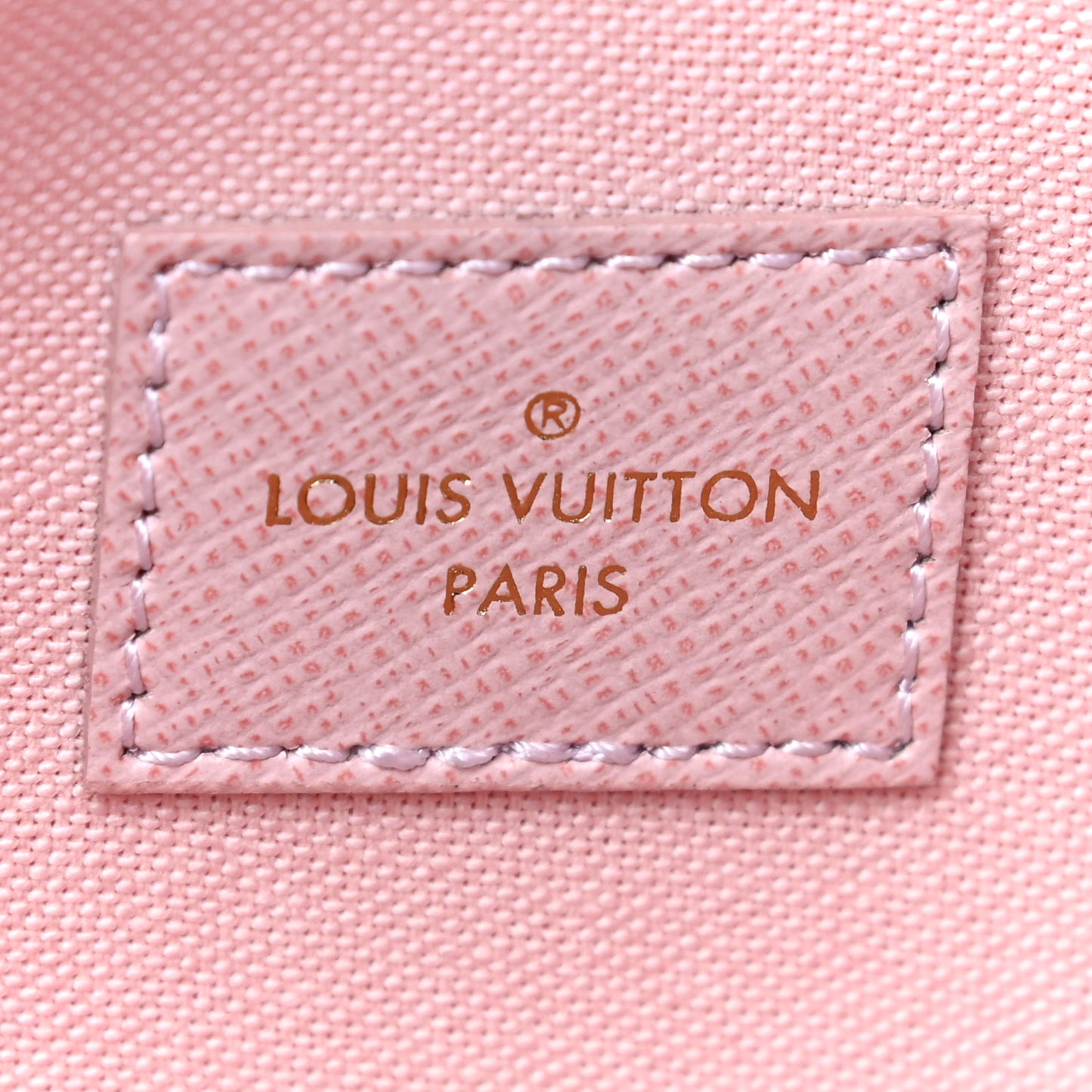 Damier Azur Pochette Felicie Chain Wallet Rose Ballerine