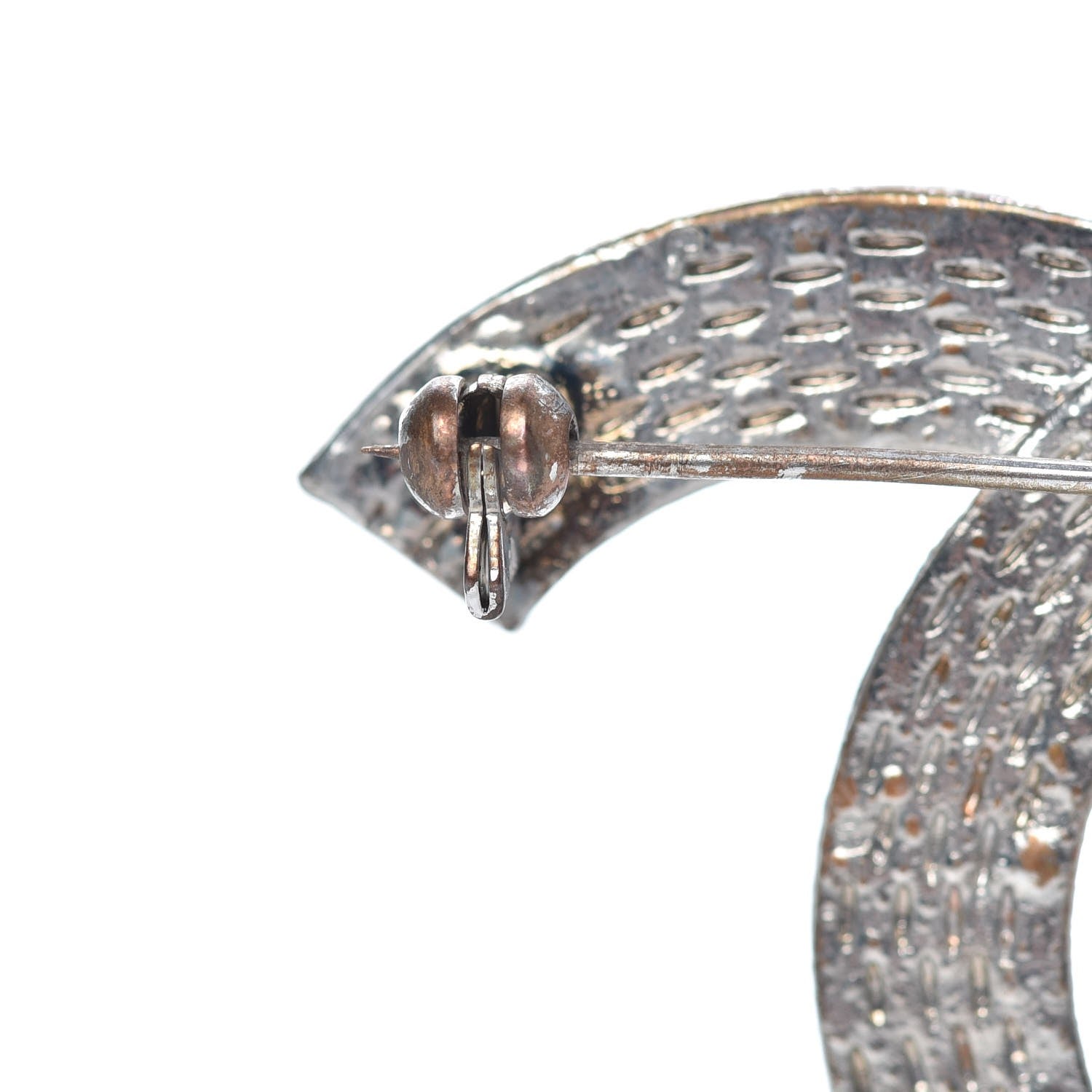 Chanel Swarovski Crystal CC Brooch Silver 4 of 8
