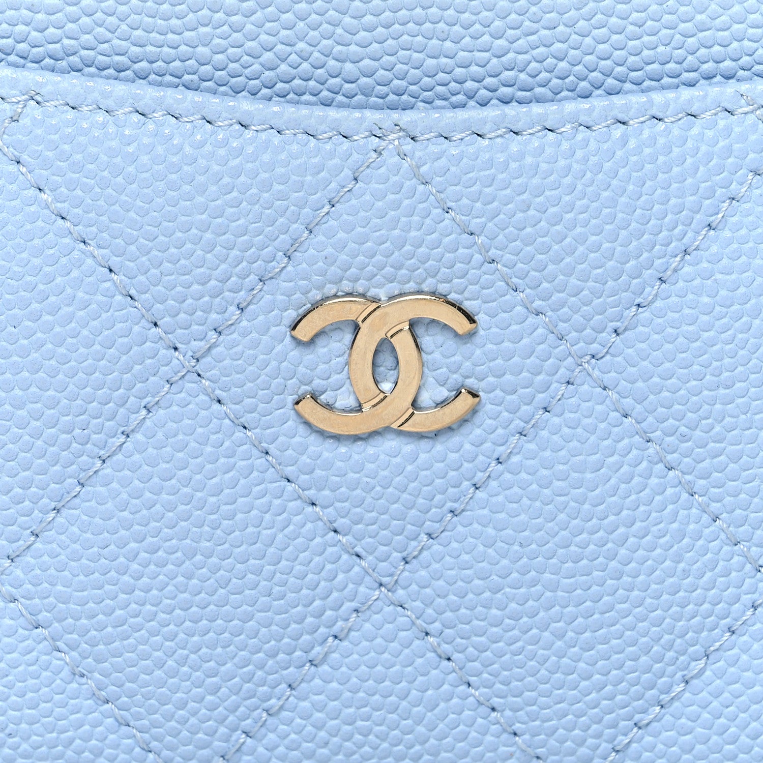Chanel Caviar Quilted Card Holder Light Blue 9 of 9
