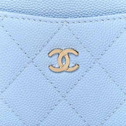 Chanel Caviar Quilted Card Holder Light Blue 9 of 9