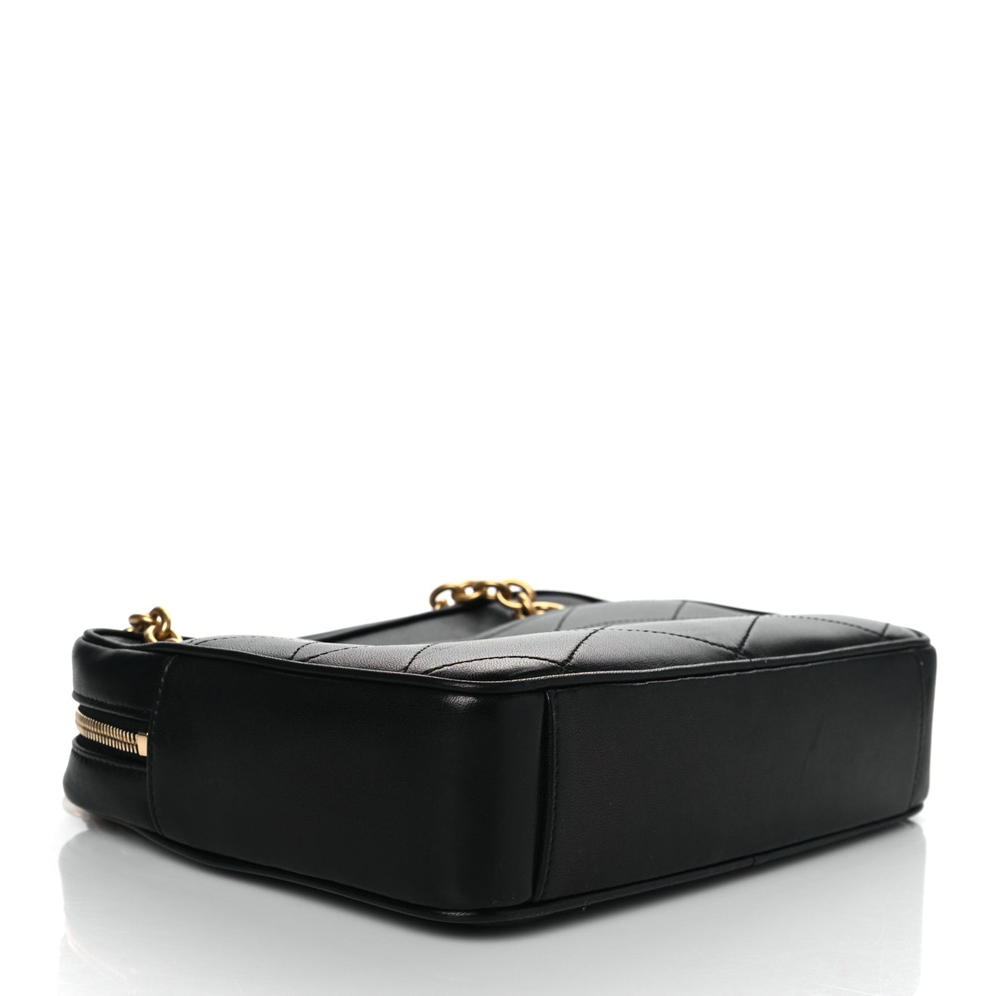 Lambskin Quilted Le Maillon Chain Strap Crossbody Black