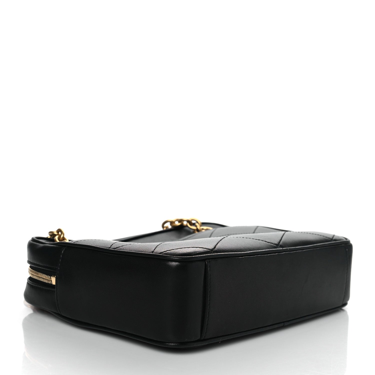 Saint Laurent Lambskin Quilted Le Maillon Chain Strap Crossbody Black 4 of 9
