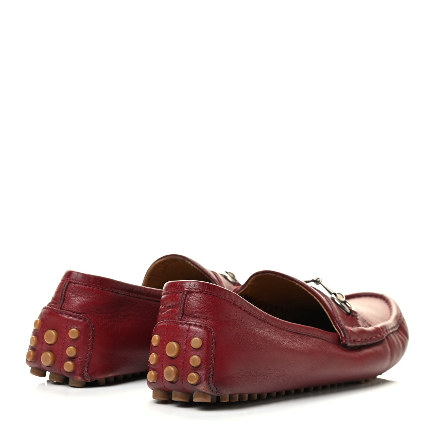 Calfskin Mens Horsebit Driver Loafers 11 Rosso