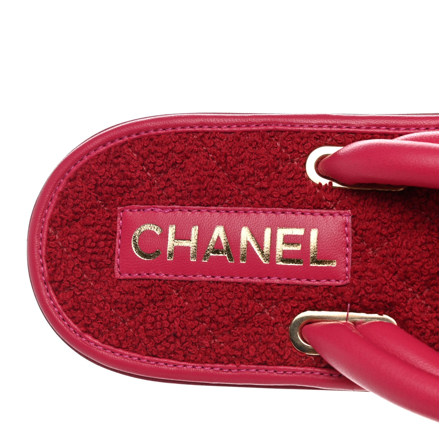 Chanel Lambskin Terry Cloth CC Thong Sandals 40 Pink 7 of 7