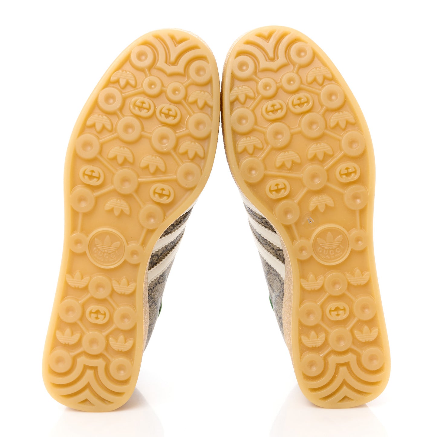X ADIDAS GG Supreme Monogram Gazelle Wedge Sneakers 41 Beige Ebony Off White New Shamarock