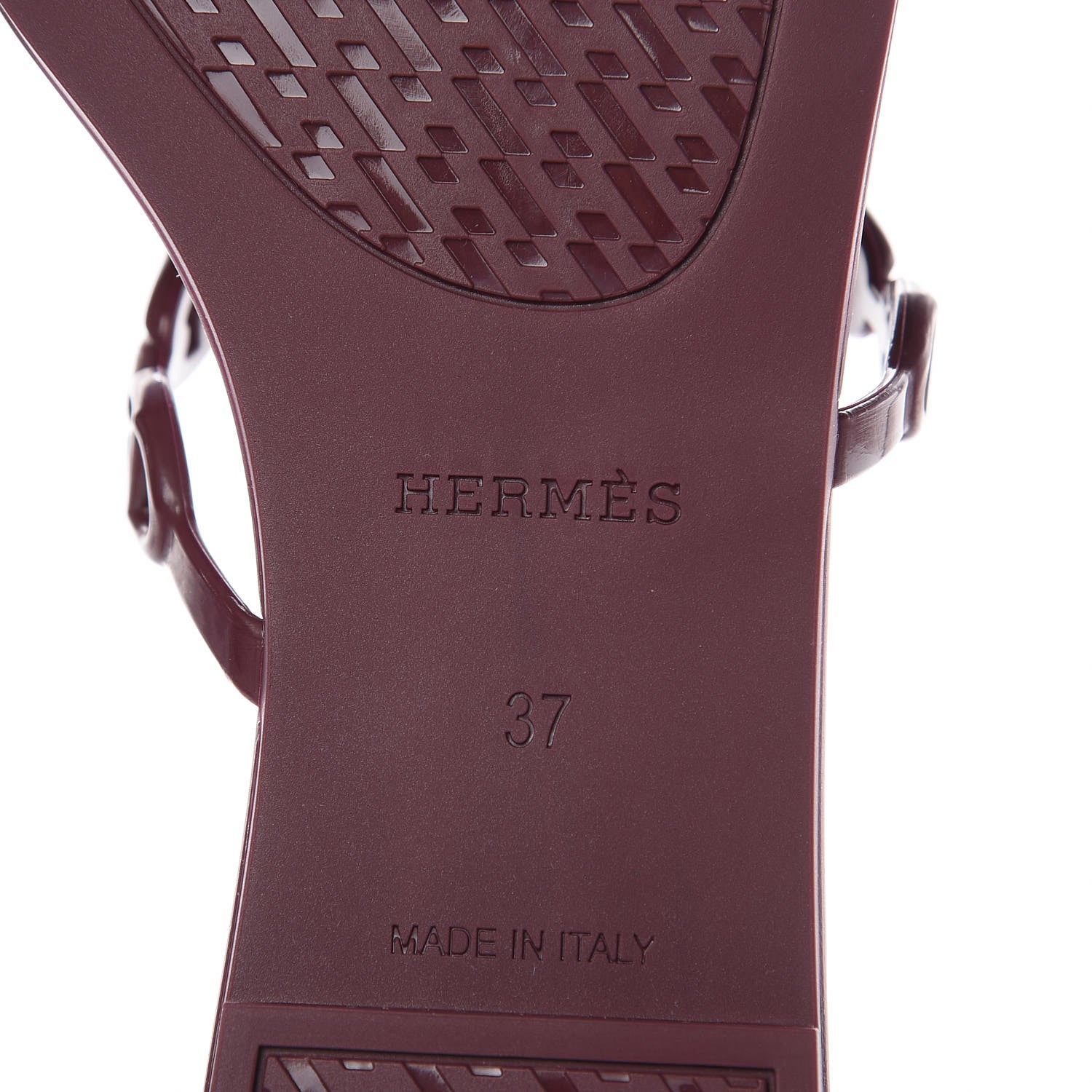 Hermes Rubber Chaine d'Ancre Rivage Sandals 37 Bordeaux 6 of 8