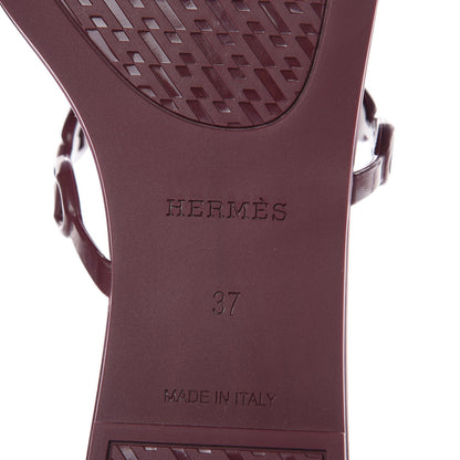 Hermes Rubber Chaine d'Ancre Rivage Sandals 37 Bordeaux 6 of 8
