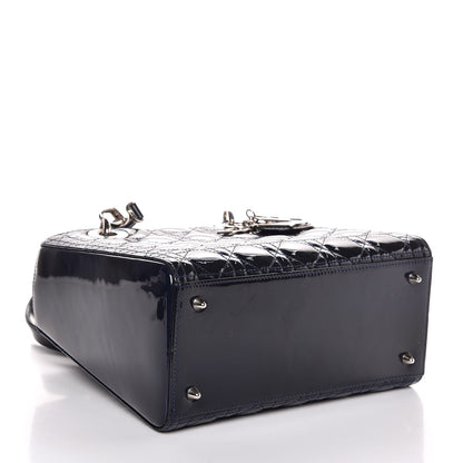 Christian Dior Patent Cannage Medium Lady Dior Saphir 5 of 8
