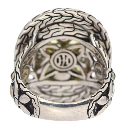 John Hardy Sterling Silver 18K Yellow Gold Peridot Tsavorite Batu Kawung Ring 55 7.25 6 of 7