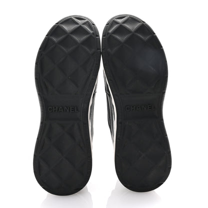 Chanel Velvet Calfskin Mixed Fibers CC Sneakers 38.5 Black 7 of 9
