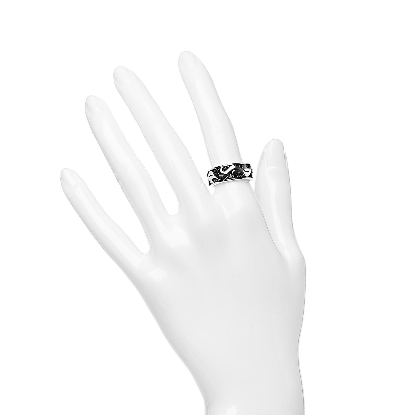 Sterling Silver Dayak Band Ring 52 6