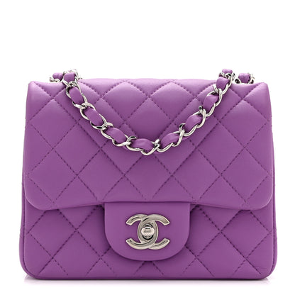 Chanel Lambskin Quilted Mini Square Flap Purple 1 of 10