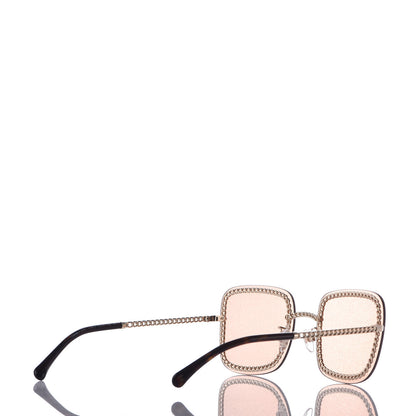 Chanel Metal Removable Chain Square Sunglasses 4244 Light Brown 5 of 7
