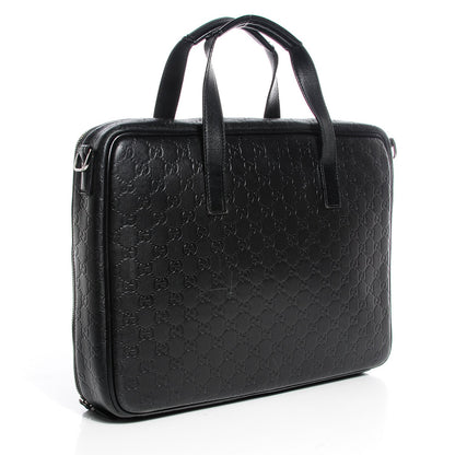 Gucci Guccissima Large Laptop Briefcase Black 3 of 7