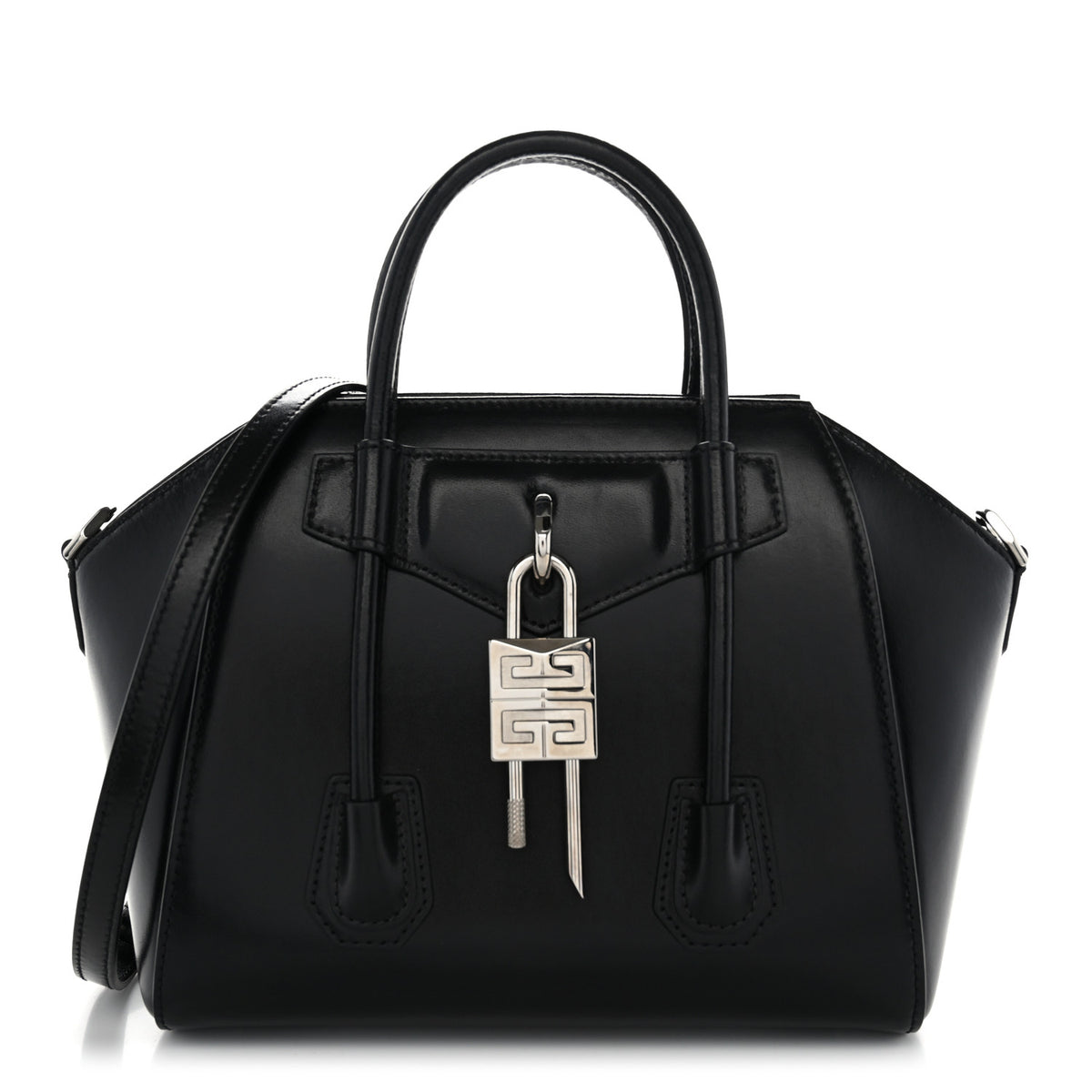 Givenchy Box Calfskin Mini Lock Antigona Shoulder Bag Black 1 of 9