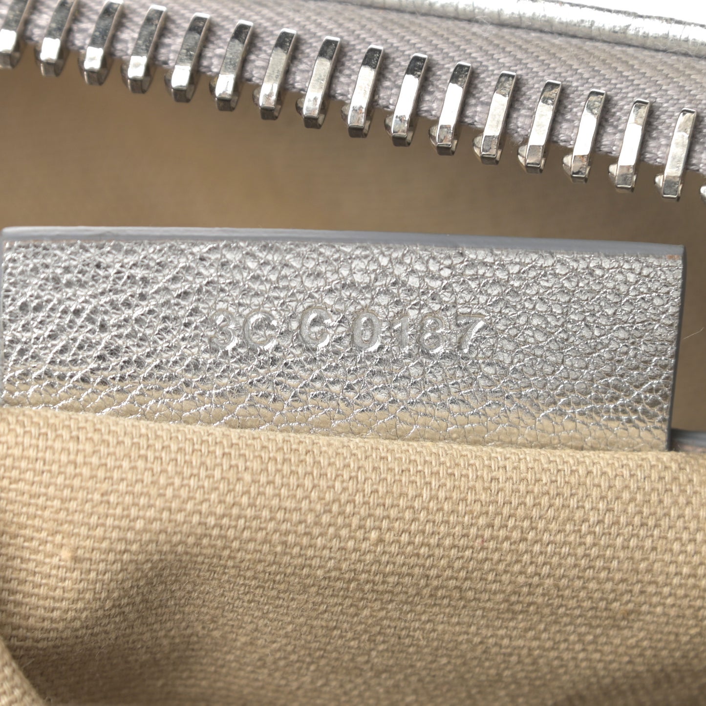 Metallic Sugar Goatskin Small Antigona Silver