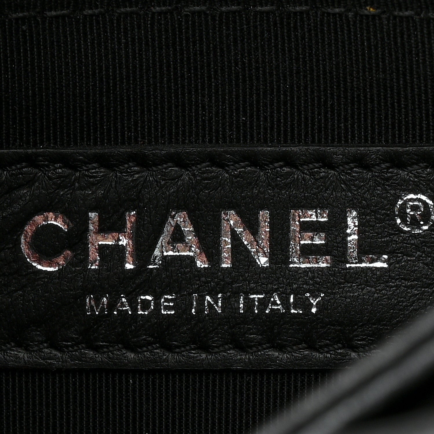 Chanel Metallic Lambskin Quilted Retro Label Clutch Charcoal Grey 7 of 14